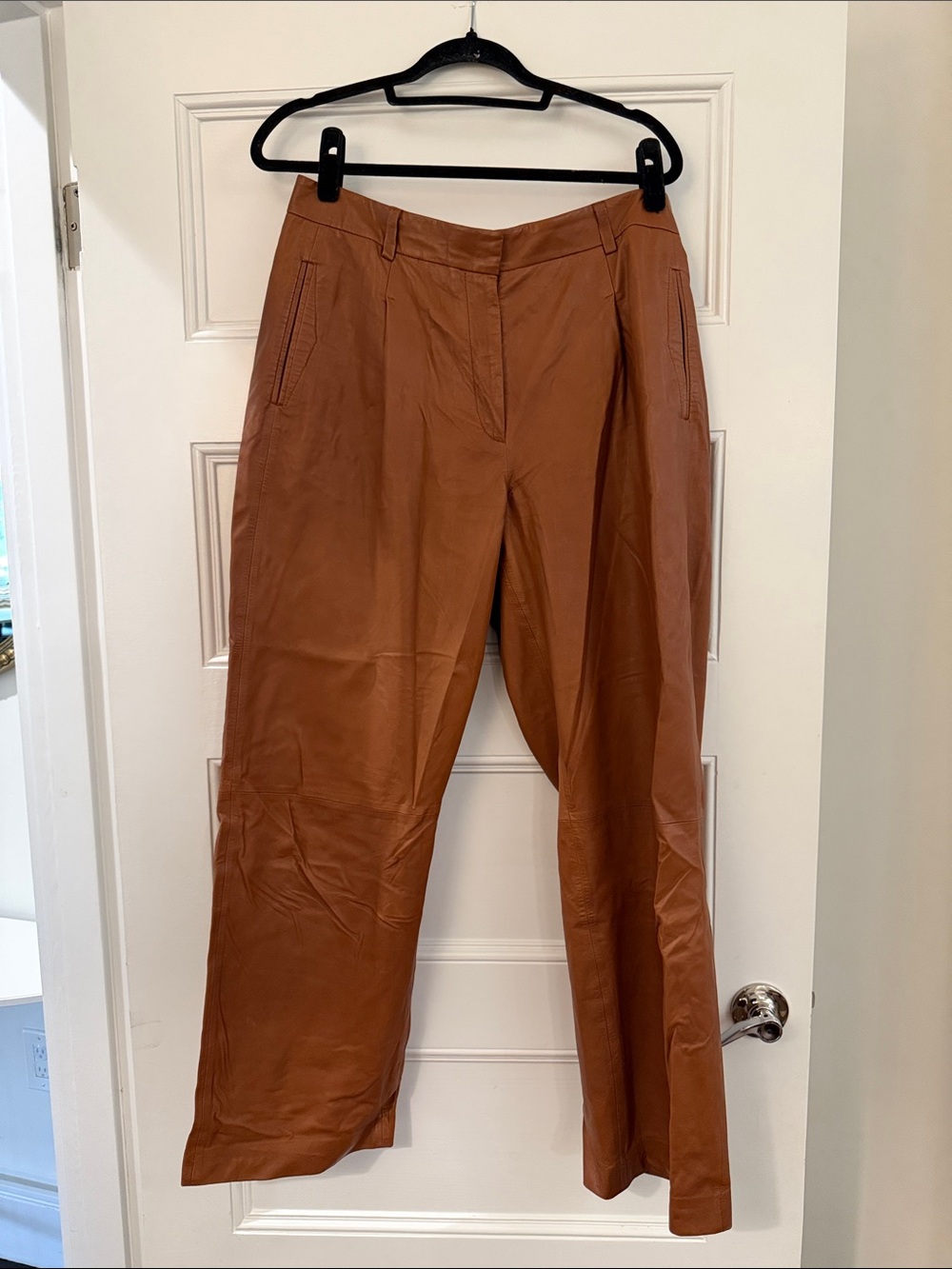 Rag & Bone Brown Leather Trousers Cognac Size 10